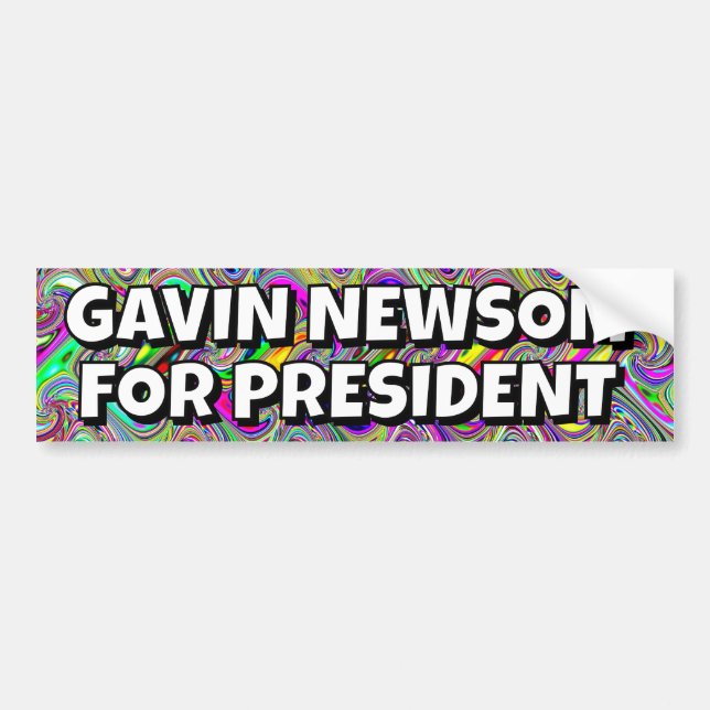 GAVIN NEWSOM FOR PRESIDENT BUMPER STICKER (Front)