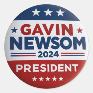 Gavin Newsom for President Classic Round Sticker