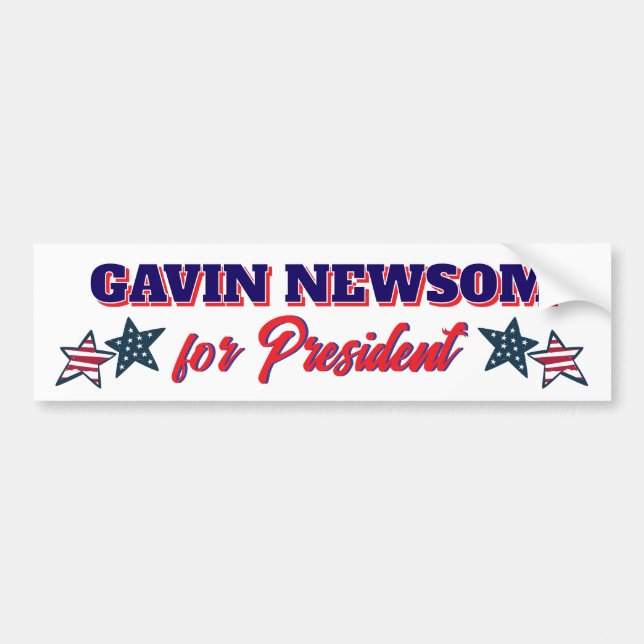 Gavin Newsom for President Political Bumper Sticker (Front)