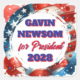 Gavin Newsom for President Political Square Sticker