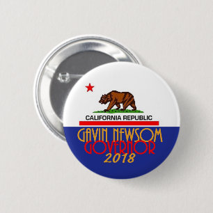 Gavin NEWSOM Governor 2018 6 Cm Round Badge