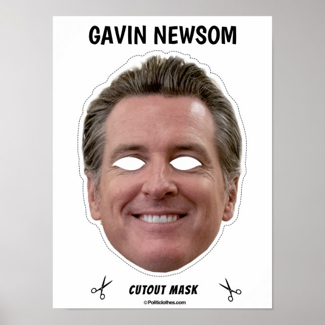 GAVIN NEWSOM Halloween Mask Poster (Front)