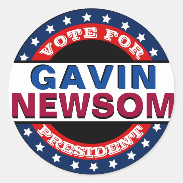 Gavin Newsom Template Classic Round Sticker (Front)