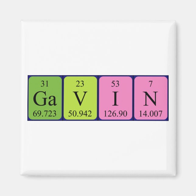 Gavin periodic table name magnet (Front)