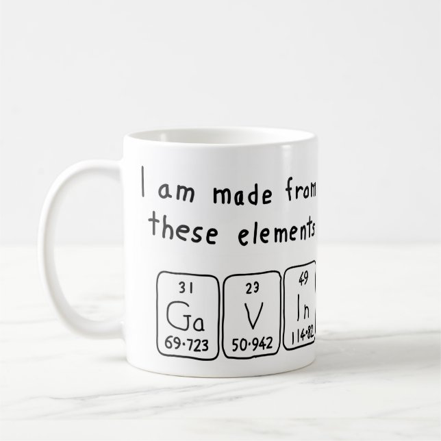 Gavin periodic table name mug (Left)