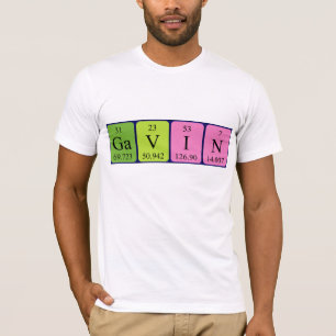 Gavin periodic table name shirt