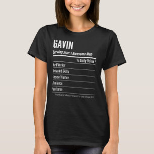 Gavin Serving Size Nutrition Label Calories T-Shirt