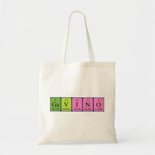 Gavino periodic table name tote bag