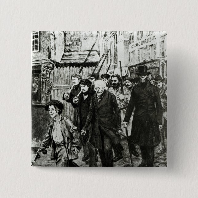 Gavroche Leading a Demonstration 15 Cm Square Badge (Front)