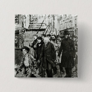 Gavroche Leading a Demonstration 15 Cm Square Badge