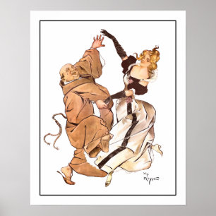 Gay 90's Monk & Lady Dancing by Henry Mayer Poster