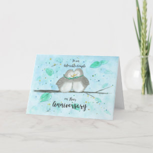 Gay Adorable Couple Anniversary Cute Lovebirds  Card