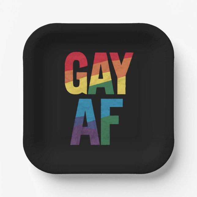 Gay AF LGBT Pride Gay Gift Pride Month Paper Plate (Front)