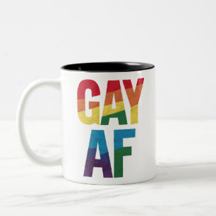Gay AF LGBT Pride Gay Gift Pride Month Two-Tone Coffee Mug
