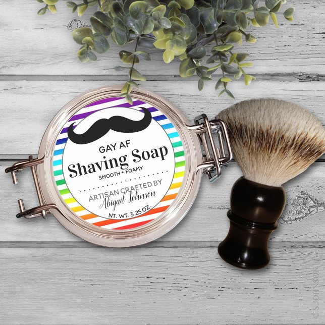 Gay AF LGBTQ Artisan Crafted Shaving Soap Classic Round Sticker (Creator Uploaded)