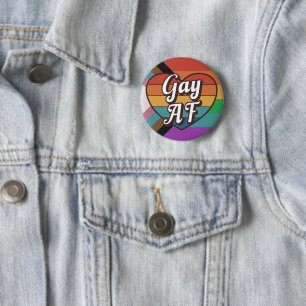 Gay AF Pride LGBTQ+ 6 Cm Round Badge