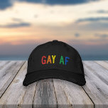 Gay AF Pride Rainbow Embroidered Hat<br><div class="desc">Gear up for pride month with this funny embroidered cap featuring "GAY AF" in bold rainbow lettering.</div>