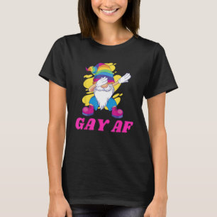 Gay Af Rainbow colored Gnome  Lgbtq Pride Month T-Shirt