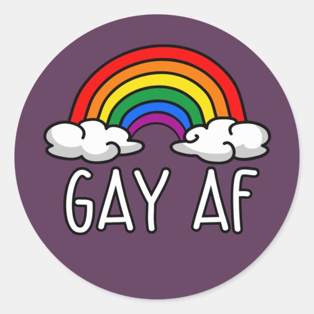 GAY AF T-Shirt Classic Round Sticker (Front)
