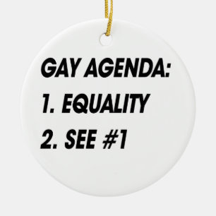 GAY AGENDA - EQUALITY CERAMIC TREE DECORATION