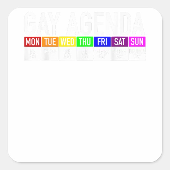 Gay Agenda Gay Pride  Square Sticker (Front)