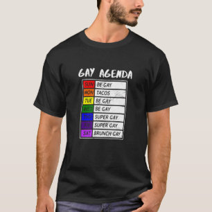 Gay Agenda Pride Month Gay Pride Flag Lgbt Communi T-Shirt
