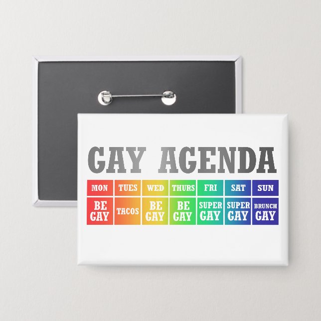 Gay Agenda | Rainbow Ombre Funny Gay Pride (Front/Back)