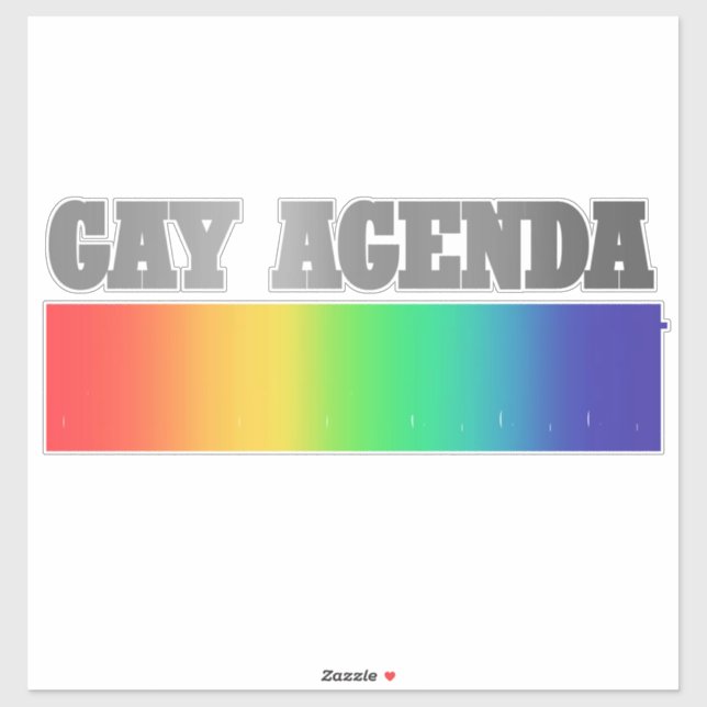 Gay Agenda | Rainbow Ombre Funny Gay Pride (Sheet)