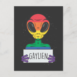 Gay Alien Boyfriend Rainbow Bisexual Pride Postcard