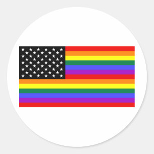 Gay America Pride Flag Classic Round Sticker