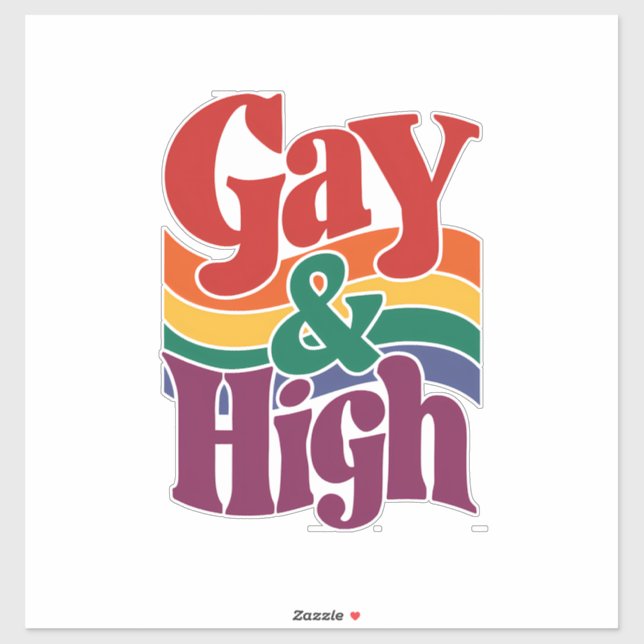 Gay And High Retro LGBTQ Pride Flag (Sheet)