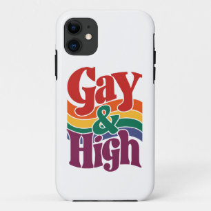 Gay And High Retro LGBTQ Pride Flag iPhone 11 Case