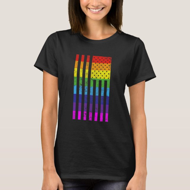 Gay and Lesbian LGBT Equality Pride Flag T-Shirt (Front)