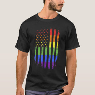 Gay And Lesbian Pride Month Support Rainbow US Ame T-Shirt