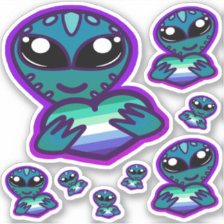 Gay and Proud Alien Stickers