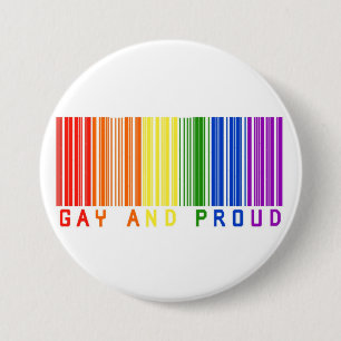 Gay and Proud  Barcode 7.5 Cm Round Badge