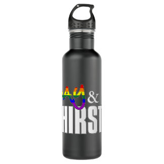 Gay and Thirsty - LGBTQ Pride Flag 710 Ml Water Bottle