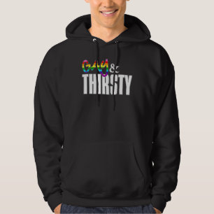 Gay And Thirsty   Original Gilbert Baker Lgbtq Pri Hoodie