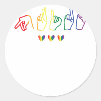 Gay ASL Pride - Gay Support Sign Language LGBT Gay Classic Round Sticker