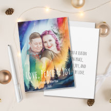 Gay Aurora Watercolor Christmas Photo