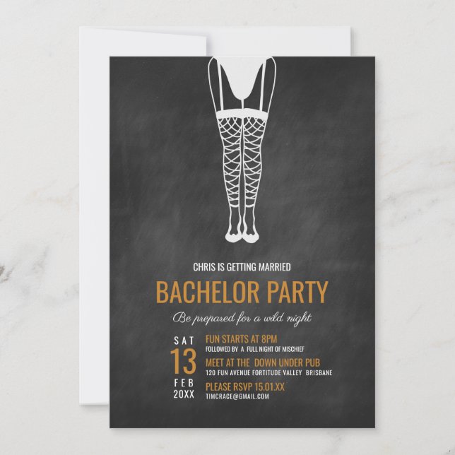 Gay Bachelor Party Invitation (Front)