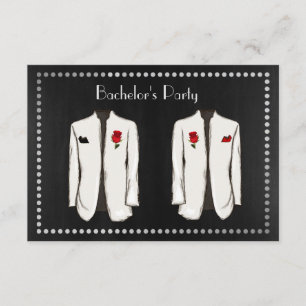 Gay Bachelor Party Invitation with two Tuxedos