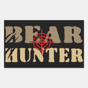 GAY BEAR BEAR HUNTER RECTANGULAR STICKER