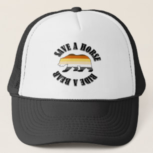 GAY BEAR BEAR PRIDE SAVE A HORSE RIDE A BEAR TRUCKER HAT
