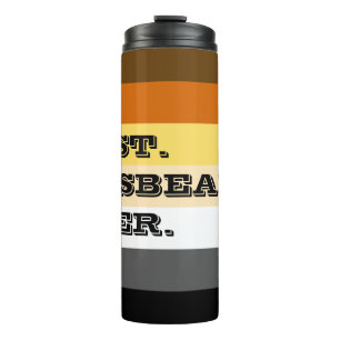 GAY BEAR BEST HUSBEAR EVER BEAR PRIDE COLORS THERMAL TUMBLER