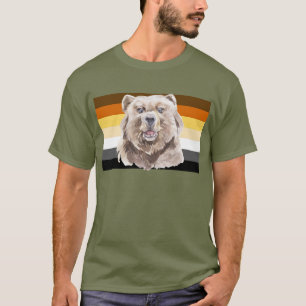 Gay Bear Flag Brown Striped T-Shirt