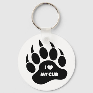 Gay Bear I Heart my Cub Bear Paw Key Ring