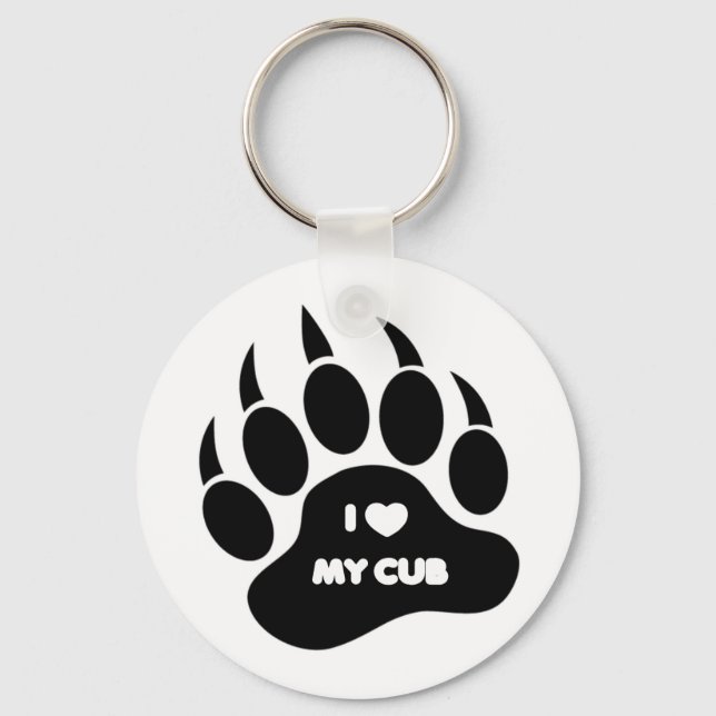 Gay Bear I Heart my Cub Bear Paw Key Ring (Front)