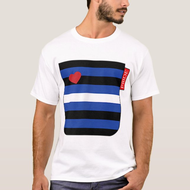 Gay Bear Leather Pride Pocket Print Flag T-Shirt (Front)