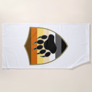GAY BEAR PRIDE BEAR PAW SHIELD BEACH TOWEL